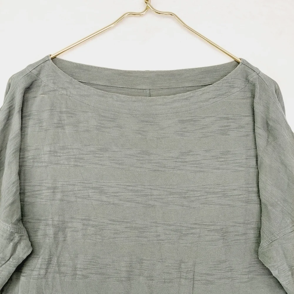 The North Face Green Boat Neck Long Sleeve Activewear T-Shirt P6563